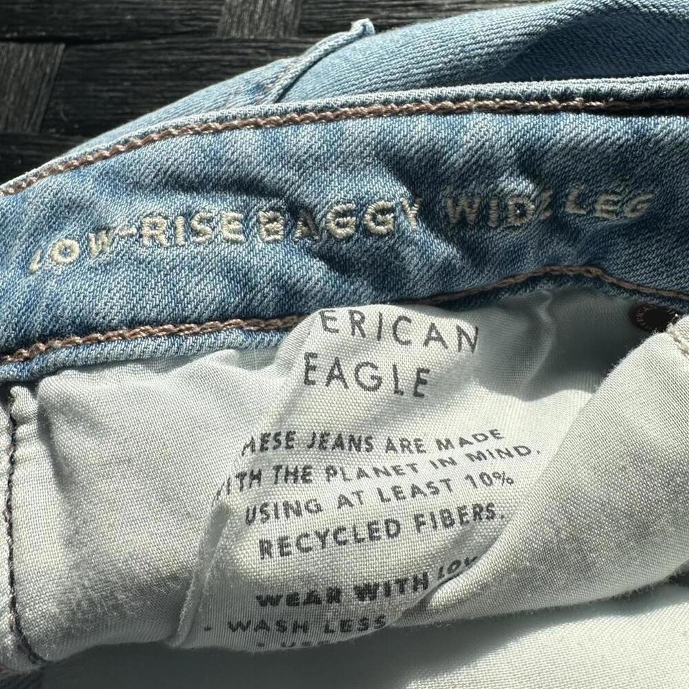 American Eagle Low-Rise Baggy Wide Leg Jeans Size 6 - Picture 5 of 8